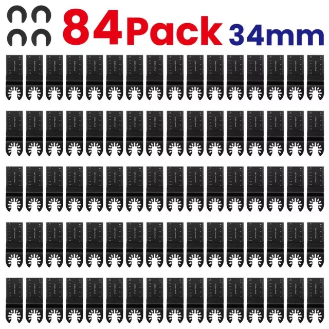 84Pcs Multi Tool Blade Set For Dewalt Bosch Makita Oscillating Saw Cutting Metal