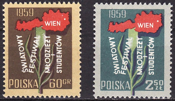 Poland 1959 - 7th World Youth Festival, Vienna - Fi 969-970 MNH**