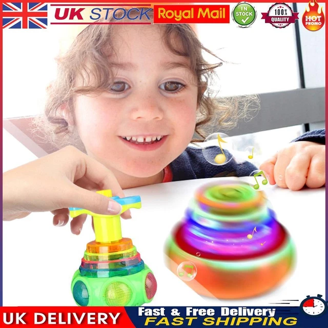 Colorful Flashing Rotating Toy Safe Music Gyro Ejection Toy for Kids Party Gifts