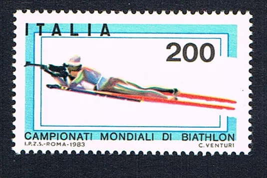ITALIA IL FRANCOBOLLO CAMPIONATI MONDIALI DI BIATHLON 1983 nuovo**