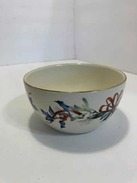 lenox winter greetings porcelain 5” candy nuts serving bowl #847254