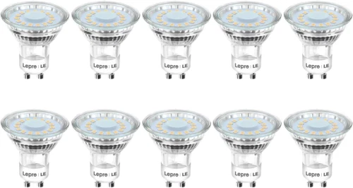 Lepro GU10 LED Glühbirnen, warmweiß 2700K, 4W 350lm, 50W Halogenstrahler...