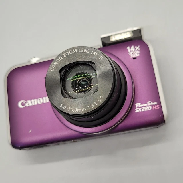 Canon PowerShot SX220 HS 12,1 megapixel fotocamera digitale compatta viola testata 10