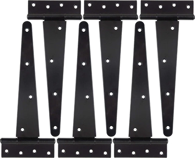 T-Strap Shed Hinge Gate Strap Heavy Duty Hinge Door Barn Gates Hinges (6, 10 Inc
