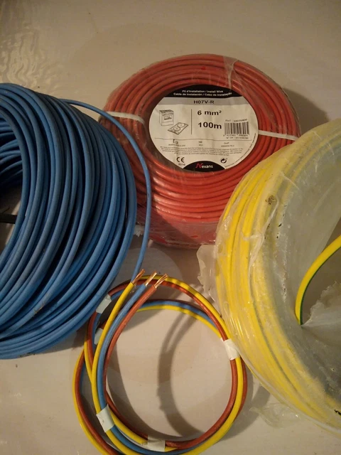 Fil d'alimentation électrique pour plaque de cuisson 3X6 mm²