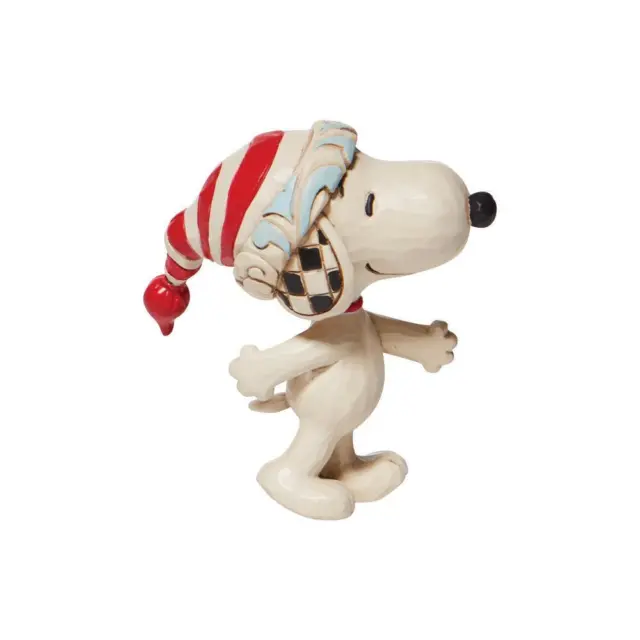 Jim Shore Peanuts Miniature Snoopy with Red White Cap Christmas Figurine 6008960