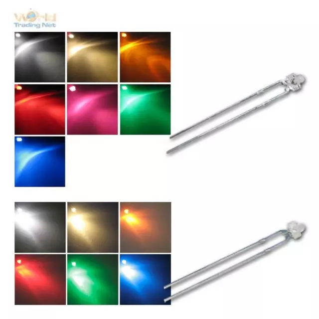 LED 1,8mm versch. Typen & Farben klar & diffus, Miniatur Mini LEDs Leuchtdioden