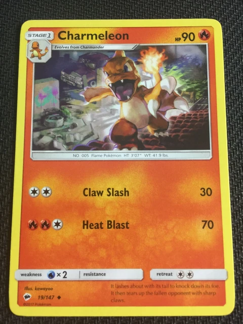 Pokemon : SM BURNING SHADOWS CHARMELEON 19/147 UNCOMMON
