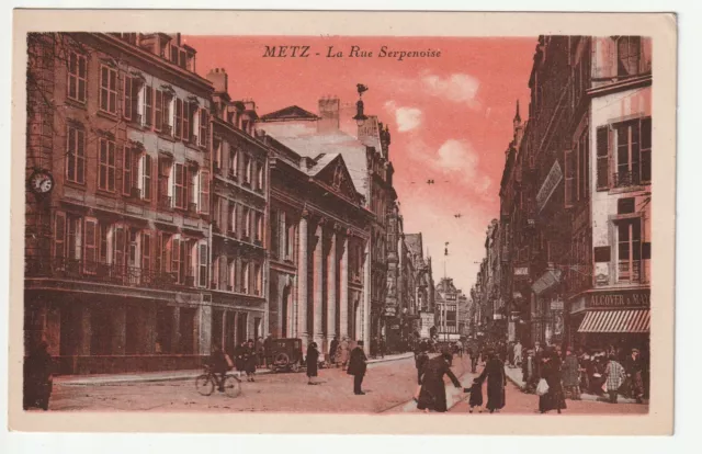 METZ - Moselle - CPA 57 - streets - la rue Serpenoise