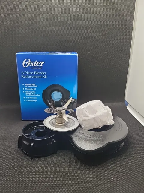 Oster 5 Pc Glass Blender Replacement Kit Blade, Jar Lid & Bottom, Seal, Cap