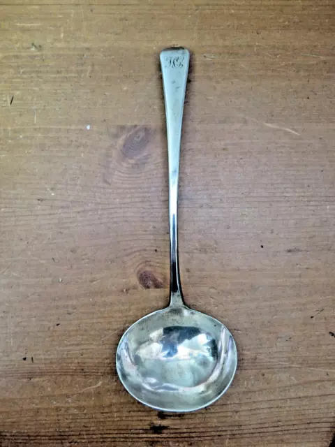 Antique 1800 Georgian Sterling Solid Silver Punch Soup Ladle 7.5" London IB