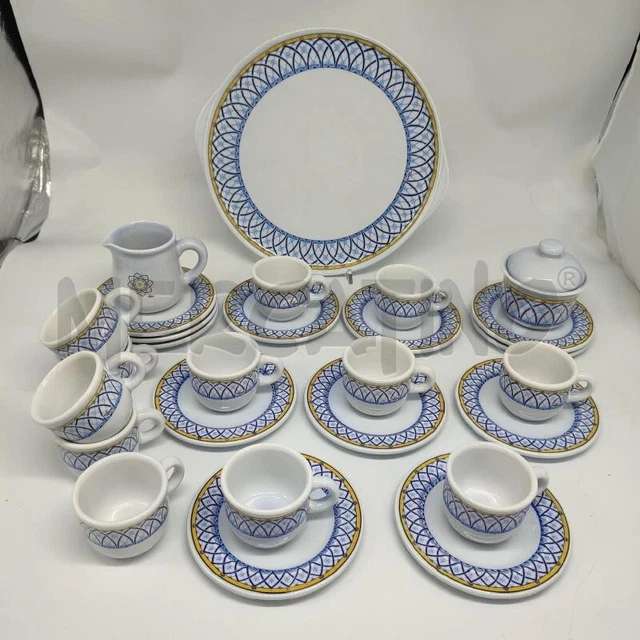 Tazzine Tiffany Boutique Servizio Da 12 Caffe' Made In Italy Ceramica Porcellana
