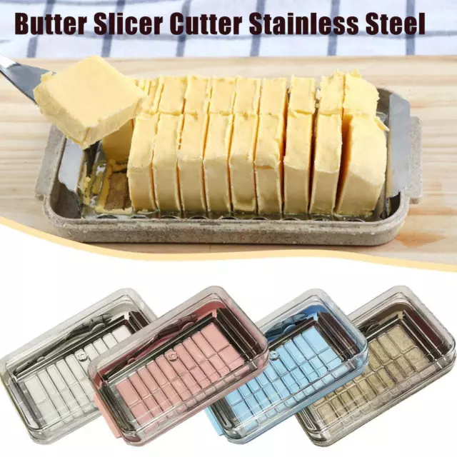 Butterschneider Schneider Käsewerkzeuge Glas Butterhalter Behälter Box Kitche 9P6T