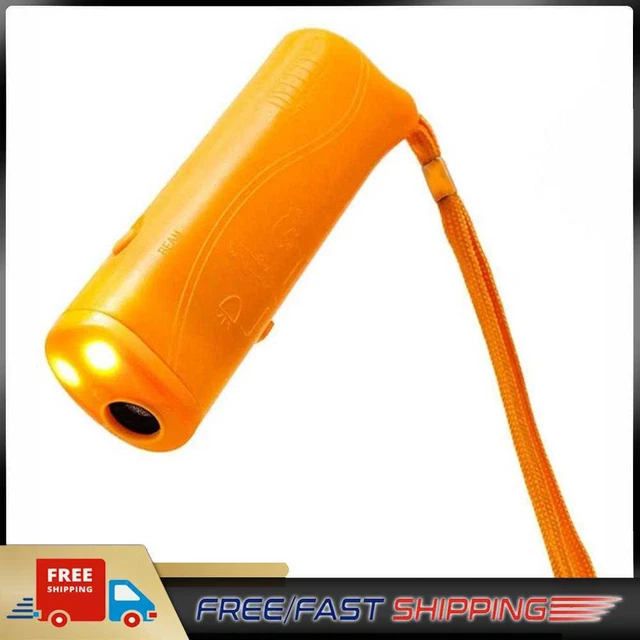 Repelente ultrasónico para perros plástico con linterna LED para accesorios para mascotas (amarillo)