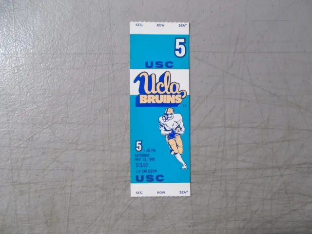 Noveber 22, 1980 Ucla Bruins Vs Usc Trojans Football Ticket  At L.a. Coliseum