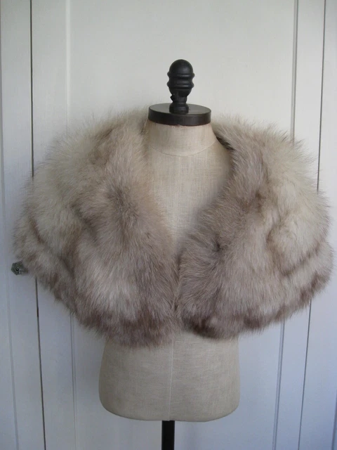 Real Blue Norwegian Fox Fur Stole Shawl Shoulder Wrap