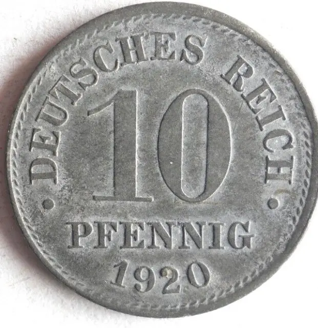 1920 GERMAN EMPIRE 10 PFENNIG - Excellent Vintage Coin - german BIN #7