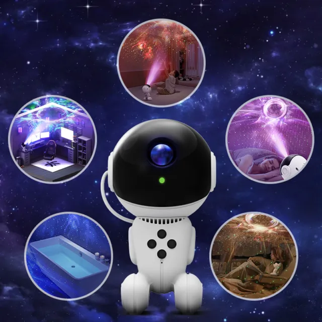 Robot Galaxy Projector Night Light Nebula Star Sky LED Lamp Projection w/ Remote