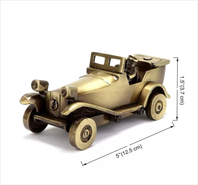 Vintage-Motorwagen-Prunkstück-Figur aus Messing ohne Dach für zu Hause,... 2