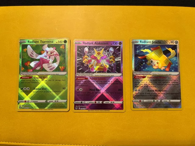 Radiant Alakazam, Jirachi & Tsareena - Silver Tempest Pokémon TCG *NM*