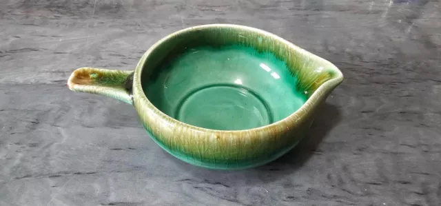 Vintage Irish Sauce Boat Shannon Pottery Ireland Emerald Green Drip Glaze