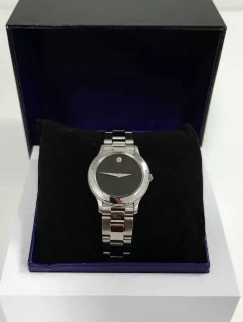 Movado 84.E1.822.2 Ladies Black Dial Stainless Steel Quartz Bracelet Watch