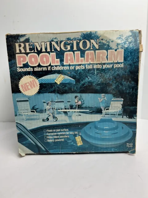 Vtg Remington PA-20 Pool Alarm with Tie-Downs for Patrol of Child & Pet Safety