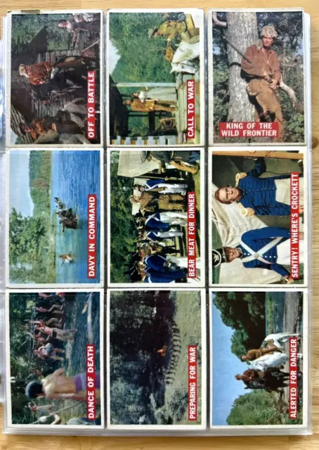 1958 Topps Disney Davy Crockett Orange Back Complete Set Of 80 Cards G To Vg