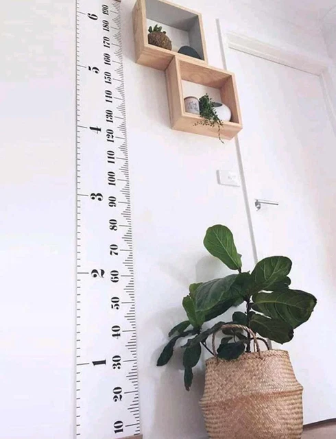 Tabella Crescita Bambino In Legno Con Motivi Cartoon E Righello Misura Altezza Sospeso - Decorazione Parete