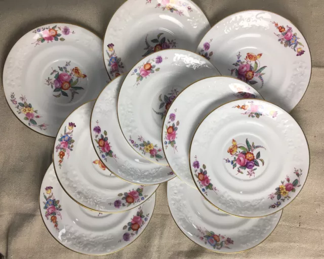 Lot Of 10 Spode Copeland China Saucers Plate(s)  Christine   Rose Vintage