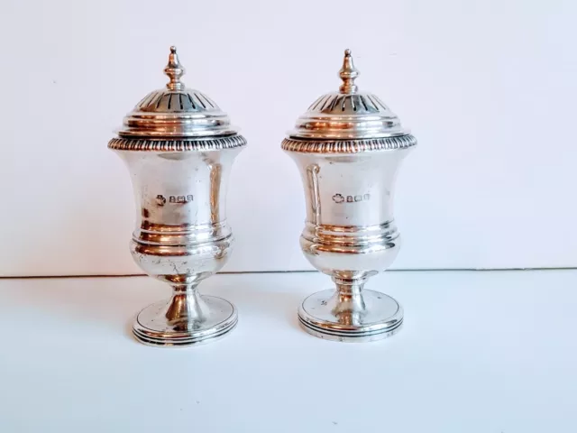 Fine English Sterling Salt & Pepper Shakers Maker William Hutton & Sons Ltd 1909