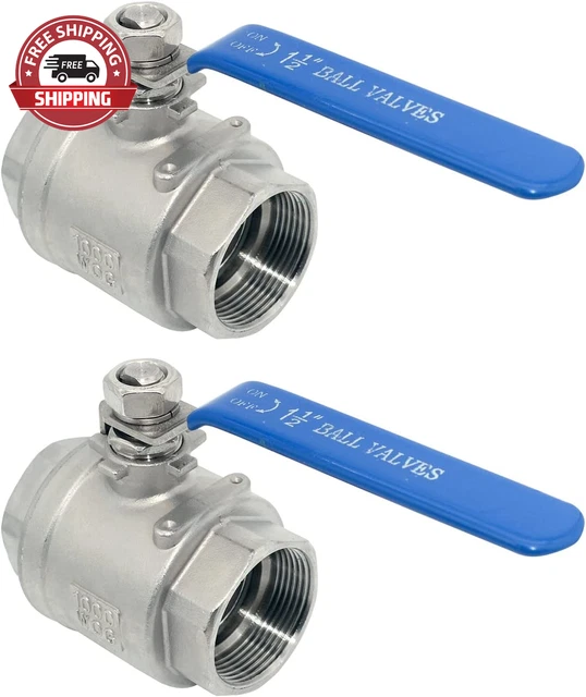 DAN SPEED 1-1/2" MPT Female 316 Stainless Steel Full Port Ball Valve Vinyl Handl