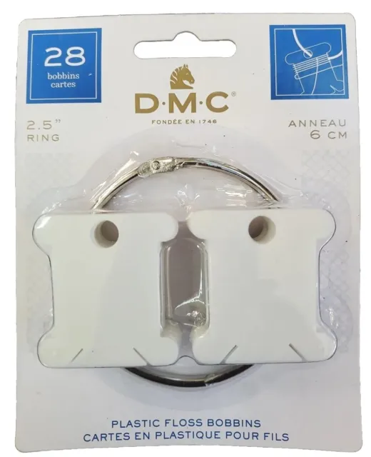 Bobinas de hilo dental de plástico DMC 28 con organizador de anillo