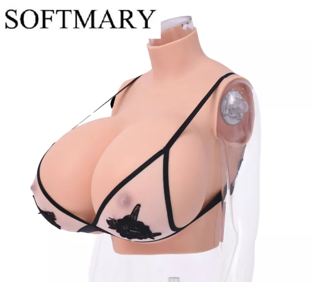 SOFTMARY Huge Silicone Breast Form Plate Fake Boobs Hight S Cup Crossdresser
