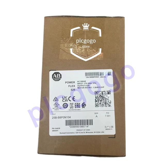 2023 25B-B8P0N104 PowerFlex 525 1.5kW (2Hp) AC Drive NEW Original factory sealed