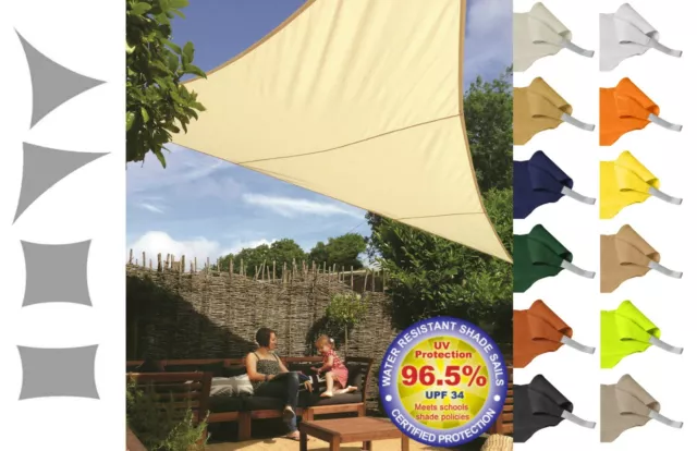 Kookaburra Shade Sail Water Resistant Sun Canopy Patio Awning Garden 96%UV Block