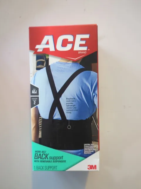 Cinturón trasero de trabajo 3M ACE con suspendedores extraíbles tamaño soporte nivel 2 ADJ