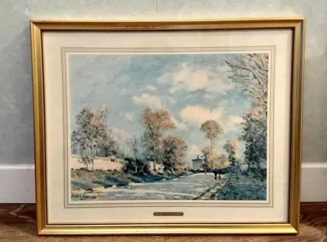 Cadre bois patine dorée avec reproduction de SISLEY