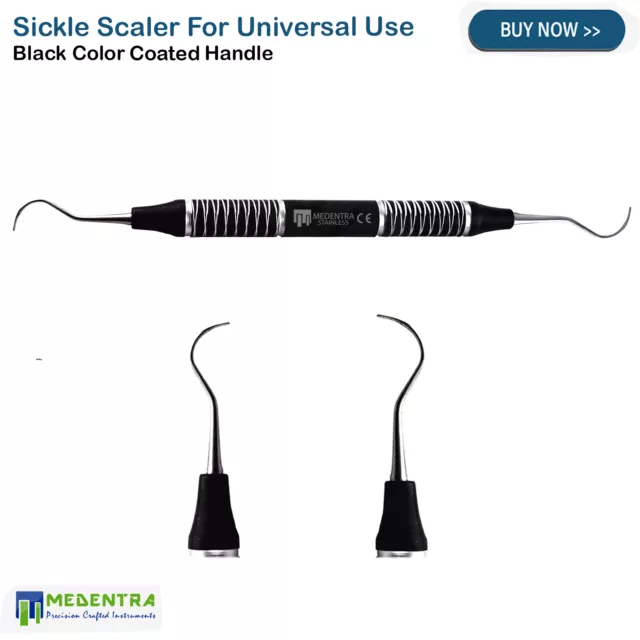 Universal Sickle Scaler Black Coated Handle Dental Periodontal Hygienists Tools