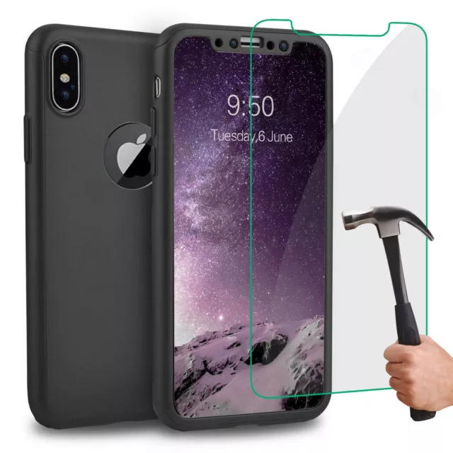 COQUE INTÉGRAL 360 pour iPhone 6 7 8 5 XR XS MAX 11 12 PRO VERRE TREMPE