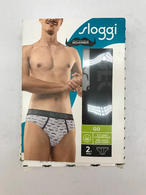 sloggi for men Go Movember Mini C2P Underwear, Grey Combination size small (32)