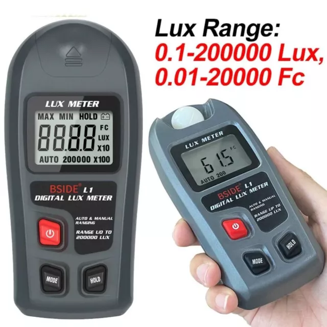 L1 Digital Lux Meter illuminometer LCD Pocket Light Meter Lux/FC Measure Tester