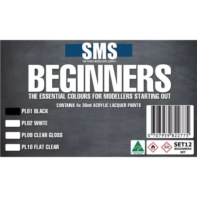 SMS BEGINNERS 4 Paint Colour Set - AIRBRUSH READY HOBBY PAINTS