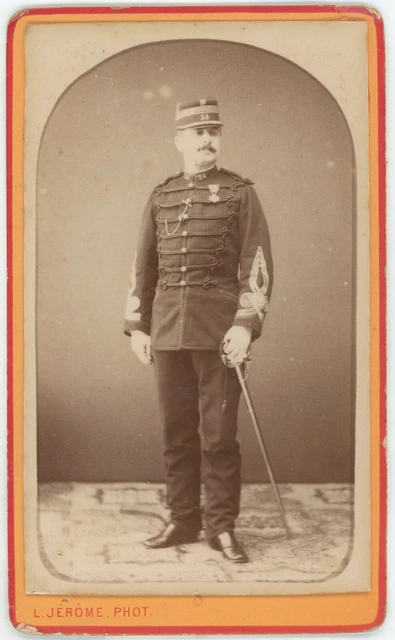 CDV PHOTO CARTE cabinet soldat officier infanterie coloniale armée