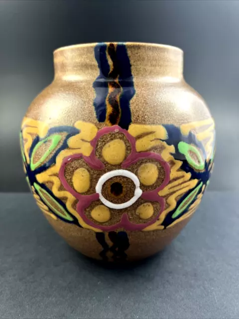 Antique Carl Gebauer Pottery Germany No. 24 Art Nouveau 6 1/8" Vase c. 1919-29