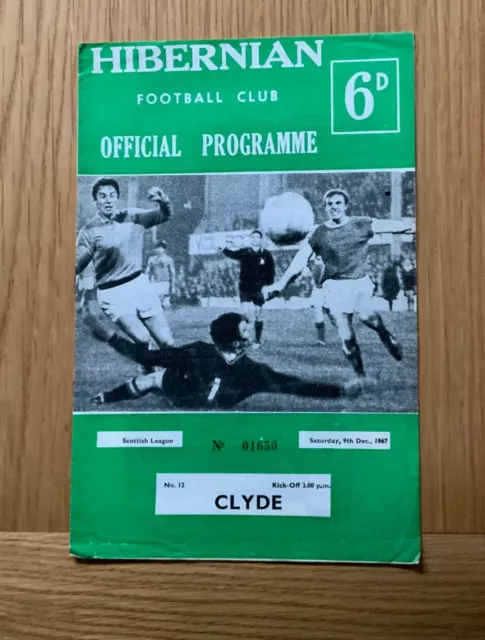 Hibernian v Clyde 09/12/1967