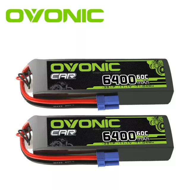 2X 60C 6400mAh 11.1V 3S LiPo Battery EC5 Plug for ARRMA FELONY 6S BLX LIMITLESS