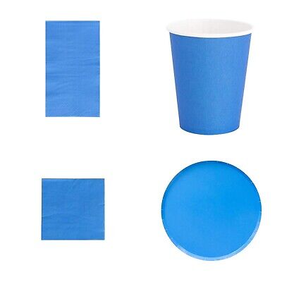 Lote de 168 - Placas de papel azul para piscina, tazas, servilletas para azafata, kit de servilletas de cóctel