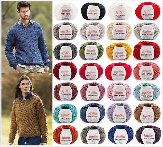 50g Katia Prime Merino Garn Wolle zum Stricken Häkeln GP 79,80€/1kg