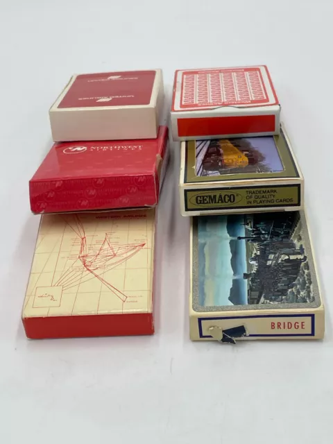 VTG 6 Playing Cards 2 Railroad Union Pacific 4 Airline Western United Northwest